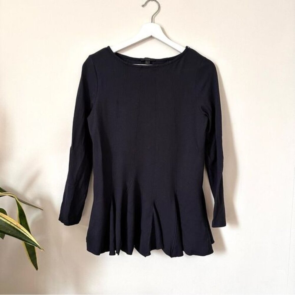 COS Women's Peplum Long Sleeve Top Size S Navy Blue